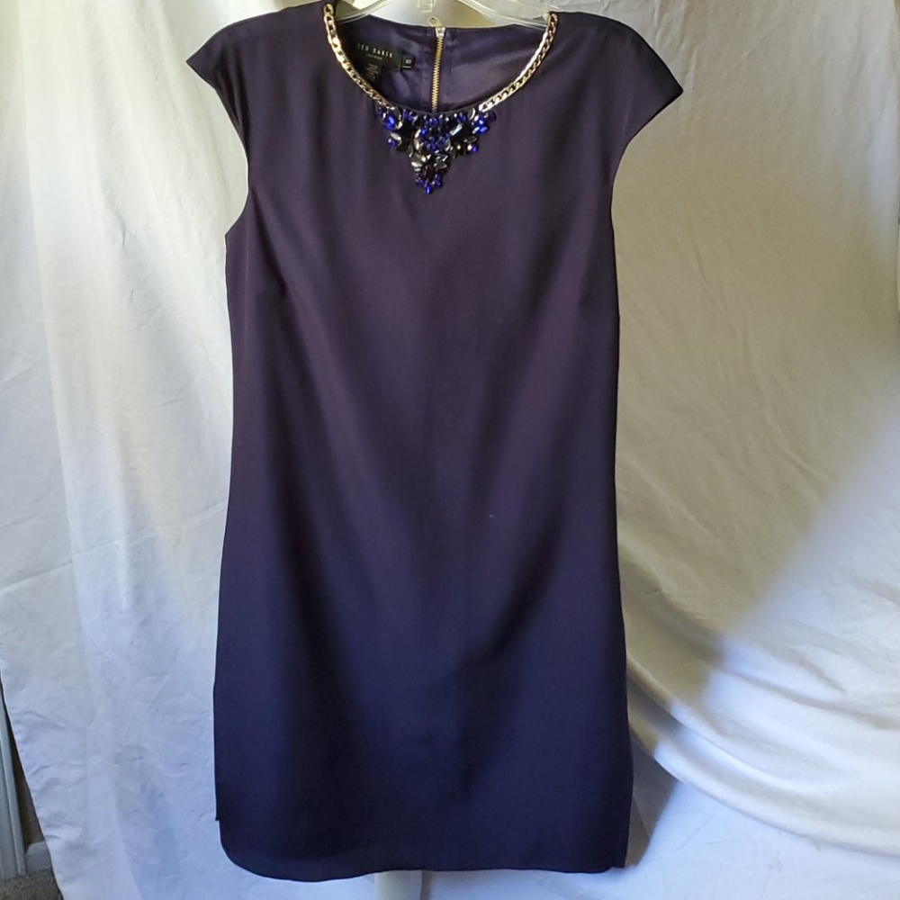 Ted Baker - Navy Embellished Sheath Dress